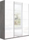 Миниатюра изображения товара Шкаф-купе ТриЯ Траст СШК 2.210.70-15.13.15 3-х дверный (бетон/стекло белое/зеркало/стекло белое)