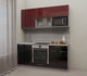 Миниатюра изображения товара Кухонный гарнитур Интерлиния Мила Gloss 1.8 (бордовый/черный)