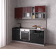 Миниатюра изображения товара Кухонный гарнитур Интерлиния Мила Gloss 2.0 (бордовый/черный)
