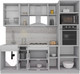 Миниатюра изображения товара Кухонный гарнитур Интерлиния Мила Gloss 2.3 (белый/белый/травертин серый)