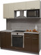 Миниатюра изображения товара Кухонный гарнитур Интерлиния Мила Gloss 1.8 (ваниль/шоколад)