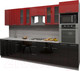 Миниатюра изображения товара Кухонный гарнитур Интерлиния Мила Gloss 3.2 (красный/черный)