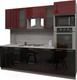 Миниатюра изображения товара Кухонный гарнитур Интерлиния Мила Gloss 2.5 (бордовый/черный)