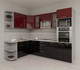 Миниатюра изображения товара Кухонный гарнитур Интерлиния Мила Gloss 1.68x2.6 левая (бордовый/черный)