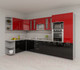 Миниатюра изображения товара Кухонный гарнитур Интерлиния Мила Gloss 1.68x3.4 левая (красный/черный)
