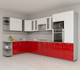 Миниатюра изображения товара Кухонный гарнитур Интерлиния Мила Gloss 1.88x3.4 левая (белый/красный)