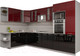 Миниатюра изображения товара Кухонный гарнитур Интерлиния Мила Gloss 1.88x3.4 левая (бордовый/черный)