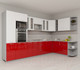 Миниатюра изображения товара Кухонный гарнитур Интерлиния Мила Gloss 1.88x3.4 правая (белый/красный)