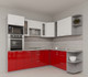 Миниатюра изображения товара Кухонный гарнитур Интерлиния Мила Gloss 1.88x2.4 правая (белый/красный)