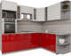 Миниатюра изображения товара Кухонный гарнитур Интерлиния Мила Gloss 1.88x2.4 правая (белый/красный)