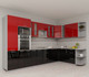 Миниатюра изображения товара Кухонный гарнитур Интерлиния Мила Gloss 1.88x3.4 правая (красный/черный)