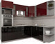 Миниатюра изображения товара Кухонный гарнитур Интерлиния Мила Gloss 1.88x2.4 правая (бордовый/черный)