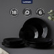 Миниатюра изображения товара Набор тарелок Luminarc Harena Black N5162 (18шт)