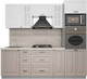 Миниатюра изображения товара Кухонный гарнитур Интерлиния Мила Деко 2.3 (белый/луна/травертин серый)