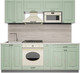Миниатюра изображения товара Кухонный гарнитур Интерлиния Мила Деко 2.2 (мята/мята/травертин серый)