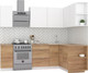 Миниатюра изображения товара Кухонный гарнитур Интермебель Микс Топ-11 1.9x1.5м правая (белый премиум/дуб крафт золотой/венато)