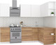 Миниатюра изображения товара Кухонный гарнитур Интермебель Микс Топ-12 2x1.5м правая (белый премиум/дуб крафт золотой/венато)
