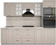 Миниатюра изображения товара Кухонный гарнитур Интерлиния Мила Деко 2.6 (луна/луна/травертин серый)