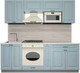 Миниатюра изображения товара Кухонный гарнитур Интерлиния Мила Деко 2.2 (океан/океан/травертин серый)