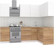 Миниатюра изображения товара Кухонный гарнитур Интермебель Микс Топ-22 2x1.42м правая (белый премиум/дуб крафт золотой/венато)