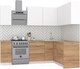 Миниатюра изображения товара Кухонный гарнитур Интермебель Микс Топ-24 1.9x1.52м правая (белый премиум/дуб крафт золотой/венато)