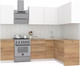 Миниатюра изображения товара Кухонный гарнитур Интермебель Микс Топ-25 2x1.52м правая (белый премиум/дуб крафт золотой/венато)