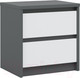 Миниатюра изображения товара Прикроватная тумба Империал Мишель 2ящ (антрацит/белый жемчуг)