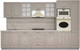 Миниатюра изображения товара Кухонный гарнитур Интерлиния Мила Деко 3.4 (луна/луна/травертин серый)