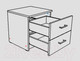 Миниатюра изображения товара Прикроватная тумба НК Мебель Лофт 420 с 2-мя ящиками / 72230006 (белый)