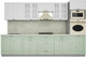 Миниатюра изображения товара Кухонный гарнитур Интерлиния Мила Деко 3.2 (белый/мята/опал светлый)