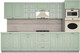 Миниатюра изображения товара Кухонный гарнитур Интерлиния Мила Деко 3.2 (мята/мята/травертин серый)