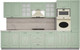 Миниатюра изображения товара Кухонный гарнитур Интерлиния Мила Деко 3.4 (мята/мята/травертин серый)
