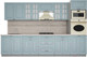 Миниатюра изображения товара Кухонный гарнитур Интерлиния Мила Деко 3.2 (океан/океан/травертин серый)