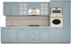 Миниатюра изображения товара Кухонный гарнитур Интерлиния Мила Деко 3.4 (океан/океан/травертин серый)