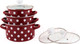 Миниатюра изображения товара Набор кастрюль КМЗ Белый горох 1 Люкс (3шт, красный)