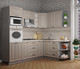 Миниатюра изображения товара Кухонный гарнитур Интерлиния Мила Деко 1.68x2.4 правая (луна/луна/травертин серый)