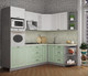 Миниатюра изображения товара Кухонный гарнитур Интерлиния Мила Деко 1.68x2.4 правая (белый/мята/опал светлый)