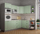 Миниатюра изображения товара Кухонный гарнитур Интерлиния Мила Деко 1.68x2.4 правая (мята/мята/травертин серый)