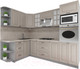 Миниатюра изображения товара Кухонный гарнитур Интерлиния Мила Деко 1.68x2.6 левая (луна/луна/травертин серый)