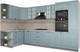 Миниатюра изображения товара Кухонный гарнитур Интерлиния Мила Деко 1.68x3.4 левая (океан/океан/травертин серый)