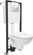 Миниатюра изображения товара Унитаз подвесной с инсталляцией Cersanit Delfi (S-SET-DEL/Black/TPL/Cg-w)