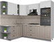 Миниатюра изображения товара Кухонный гарнитур Интерлиния Мила Деко 1.88x2.4 левая (белый/луна/травертин серый)