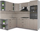 Миниатюра изображения товара Кухонный гарнитур Интерлиния Мила Деко 1.88x2.4 левая (луна/луна/травертин серый)