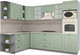 Миниатюра изображения товара Кухонный гарнитур Интерлиния Мила Деко 1.88x2.8 левая (мята/мята/травертин серый)