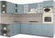 Миниатюра изображения товара Кухонный гарнитур Интерлиния Мила Деко 1.88x2.8 левая (океан/океан/травертин серый)