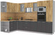 Миниатюра изображения товара Кухонный гарнитур Интерлиния Мила 1.68x3.2 левая (дуб золотой/антрацит/дуб бунратти)