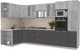 Миниатюра изображения товара Кухонный гарнитур Интерлиния Мила 1.68x3.4 левая (бетон/антрацит/травертин)
