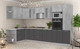 Миниатюра изображения товара Кухонный гарнитур Интерлиния Мила 1.68x3.4 левая (бетон/антрацит/травертин)