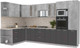 Миниатюра изображения товара Кухонный гарнитур Интерлиния Мила 1.88x3.4 левая (бетон/антрацит/травертин)