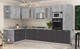 Миниатюра изображения товара Кухонный гарнитур Интерлиния Мила 1.88x3.4 левая (бетон/антрацит/травертин)